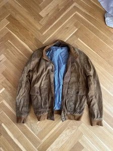 Vintage Sør Leder-jacke Wildleder-jacke 90er Gr. L 54 Suede Blouson Beige Braun - Bild 1 von 6