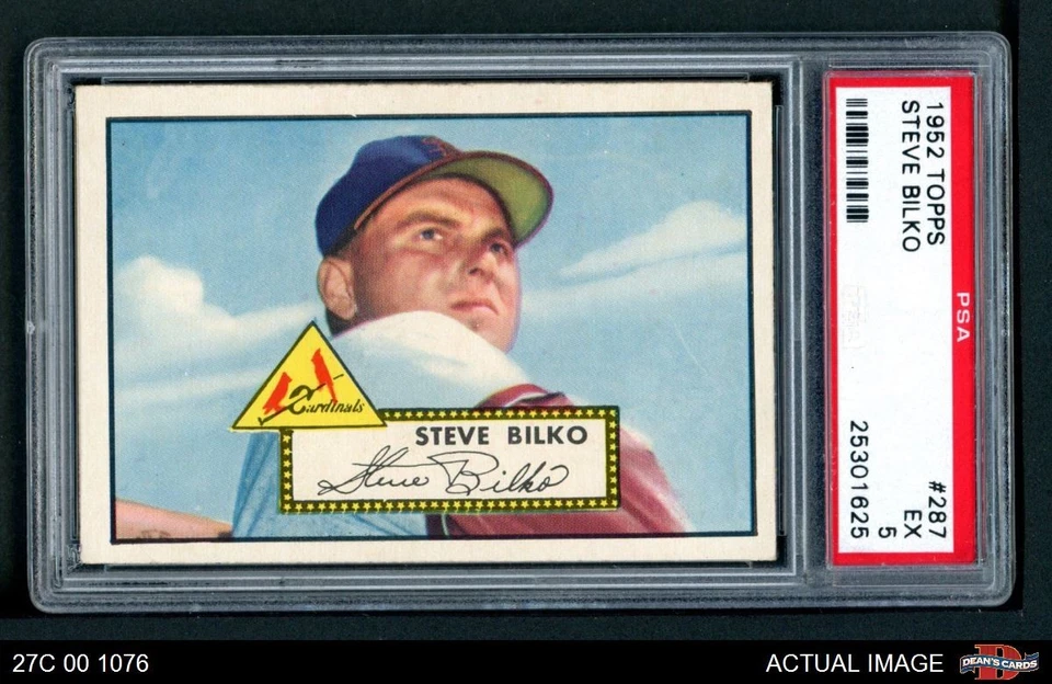 1952 Topps #287 Steve Bilko Cardinals SHORT-PRINT PSA 5 - EX - Image 1 of 1