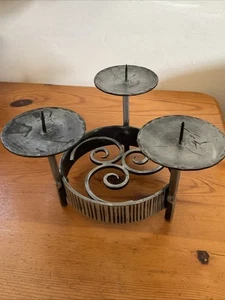 Crafted Metal Candlestick Holder Unique Design Dating Back To 1970s - Picture 1 of 4