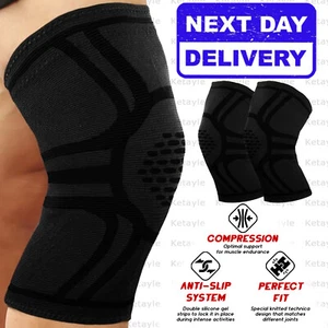 KNEE SUPPORT COMPRESSION SLEEVES BRACE PATELLA ARTHRITIS PAIN RELIEF ADJUSTABLE - Picture 1 of 3