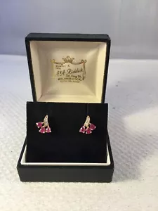 9ct Gold Ruby and Diamond Stud Earrings with presentation box - Picture 1 of 7