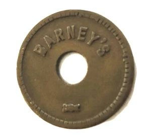 Vintage Brass Trade Token: BARNEY’S (GOOD FOR 5 CENTS IN TRADE) - Picture 1 of 2