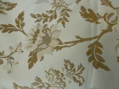 9,8  Yards Gold Beige Floral Upholstery Interior Decor Drapery Fabric  - Image 1 of 4