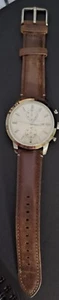 Fossil Townsman Chronograph White Dial Brown Leather Quartz Watch FS5350 - Picture 1 of 5