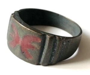 EXTREM ANTIKER BRONZE RING RÖMISCH SELTEN MIT GESCHÜTZTER AUFSCHRIFT - Bild 1 von 4