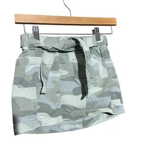 Abercrombie & Fitch Kids Girl Cargo utility Camo Army Tie Belt Skort Size 7/8 - Picture 1 of 5