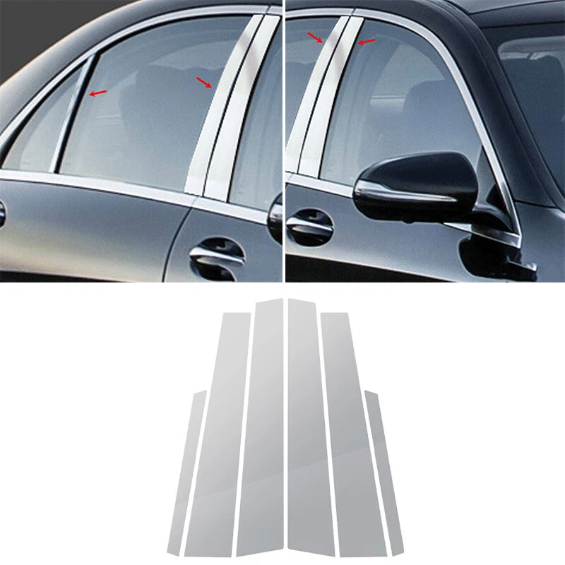 Window Pillar Posts Sticker Silver For Mercedes-Benz S-Class W221 2007–2013 - Изображение 1 из 4