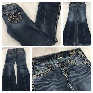 Women’s Silver Frances Flare Denim Jeans 26x33 EUC - Picture 1 of 11