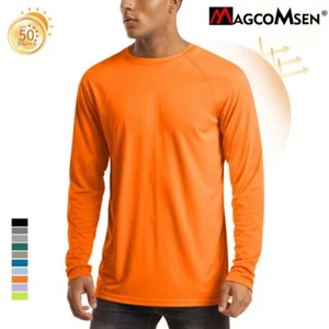 Mens UPF50+ Long Sleeve T-Shirt UV/Sun/Skin Protection Outdoor Sport Casual Tops - Picture 1 of 84