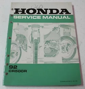 MANUAL DE REPARACIÓN DE FÁBRICA HONDA CR500R '92 ~ Service Fix 92500-2 - Imagen 1 de 4
