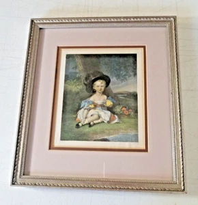 Impresión enmarcada J Lucas 12"x13" arte vintage niño victoriano 1554 - Imagen 1 de 7
