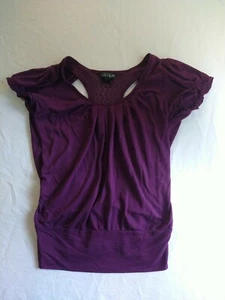 Self Esteem Women's Purple Lace Back Shirt Size L - Picture 1 of 12
