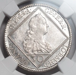 1749, Austria, Francis I Stephen. Silver 30 Kreuzer Coin. Hall mint! NGC AU-58! - Picture 1 of 3