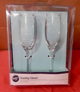 Wilton Toasting Glasses For Weddings Or Anniversary Celebrations 8 1/2" NIB 240C