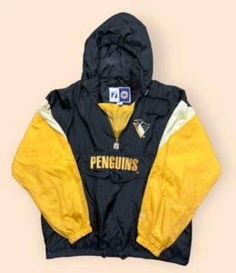 Vintage Pittsburgh Penguins 1990er Windbreaker Jacke Logo 7 Herren groß Vintage 90er - Bild 1 von 6