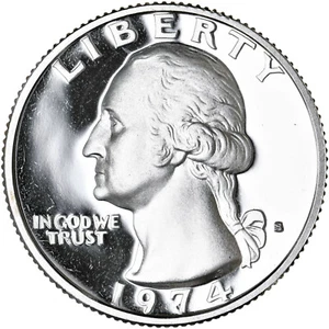 1974 S Washington Quarter Gem Cameo Proof CN-Clad - Picture 1 of 6