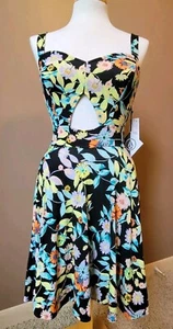 NWT VOLCOM Women's Floral Tank Knit Mini Dress Cutout Back Zipper | Size M - Picture 1 of 17