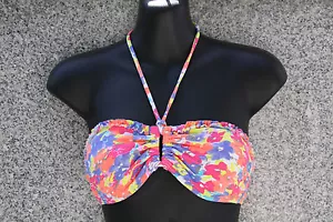 BIKINI PARTE SUPERIOR BANDEAU TALLA 34 A-B PASTEL COLORIDO ESTAMPADO PADS VOLANT - Imagen 1 de 1