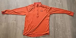 Under Armour 1/4 Zip Men’s Medium Activewear Running Gym Golf Pullover Orange - Picture 1 of 5