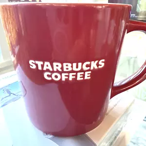 Starbucks Mug 2010 Holiday Red Coffee Cup 16oz Bone China Etched Red Ring Inside - Picture 1 of 5