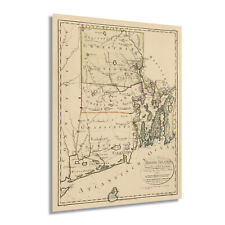 1797 Rhode Island Map Print - Vintage Rhode Island State Wall Art Poster Decor