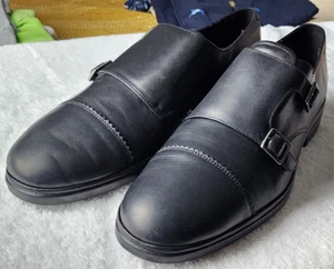 BALLY NEOS Black Calf Double Monk Strap US 9D *MINT* - Picture 1 of 9