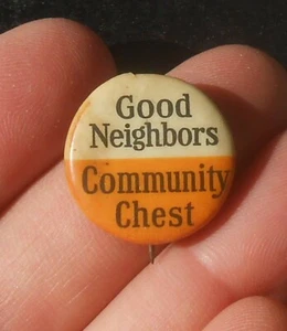1920s? Good Neighbors Community Chest Whitehead & Hoag Newark NJ Pinback Badge - Picture 1 of 1