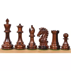 Juego de piezas de ajedrez Craftsman Staunton de 3,9" solamente - palo de rosa de doble peso - Imagen 1 de 10