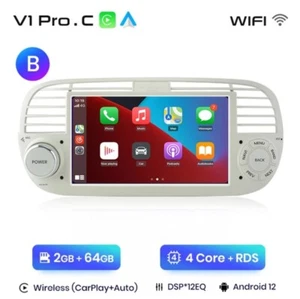 Radio Para Fiat 500 7" 2007/2015 Android GPS Bluetooth Carplay 2/64 - Imagen 1 de 3