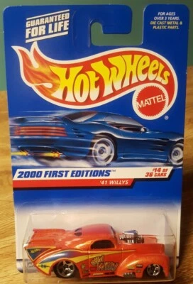 Hot Wheels '41 Willys 1:64 Scale Orange Drag Racing 2000 First Editions NEW - Image 1 of 4