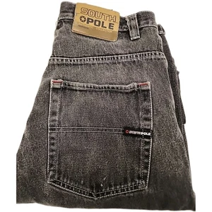 Vintage Mens South Pole Black Jeans Mens Size 32 RN82628 Wide Loose Y2K - Picture 1 of 15