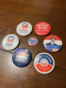 Lot of Barack Obama Presidential Campaign Pinback Buttons Pins - Picture 1 of 8