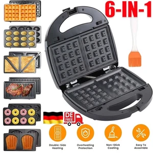 6-in-1 Multifunktionsgerät Sandwich maker Toaster Waffeleisen Toast Panini Grill - Bild 1 von 20