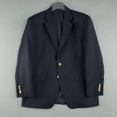 Lauren Ralph Lauren Blazer Men 40S Classic Fit Navy Wool Gold Logo Buttons 2 Btn - Image 1 of 4