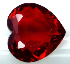 Natural Heart Cut Red Color Topaz Certified 105-106Ct Brazilian Loose Gemstone - Picture 1 of 6