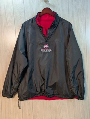 Vintage Ohio State Buckeyes Pro Player Reversible Jacket Mens Large Black 1/4 - Image 1 of 4