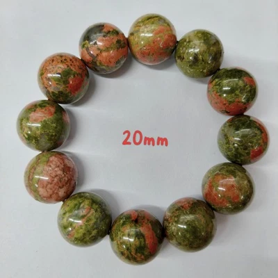 Brazalete elástico cuentas redondas de jaspe natural de 1 hilo de 20 mm H27 Foto 1 de 4