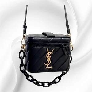 Bolsa de tocador cosmética maquillaje belleza YSL - negra/dorada - Imagen 1 de 11