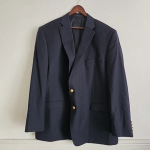 Lauren Ralph Lauren Classic 100% Wool Navy Blazer W/ Gold Buttons 50R - Picture 1 of 10