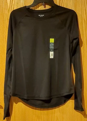 NWT Women's Tek Gear Long Sleeve Tee with Thumbholes sz XS Black  -5392 - Image 1 of 2