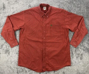 Cinch Shirt Mens Extra Large Red Geometric Print Button Down Western Cotton - Picture 1 of 18