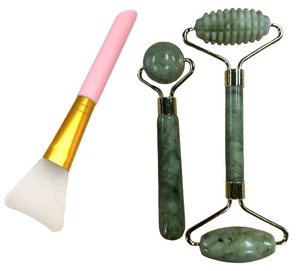 Jade Roller & Gua Sha Set, 4 in 1 Gua Sha Facial Massage Tool Beauty Face Roller - Picture 1 of 6