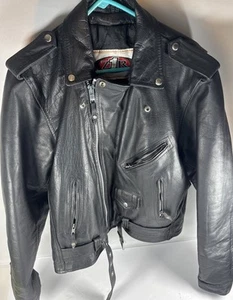 Vintage ZR 1 Leather Motorcycle Jacket size 46 - Picture 1 of 16
