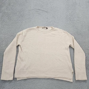 Jenni Kayne Sweater Womens Large Oatmeal Ivory Everyday Knit Cashmere Wool Blend - Picture 1 of 16