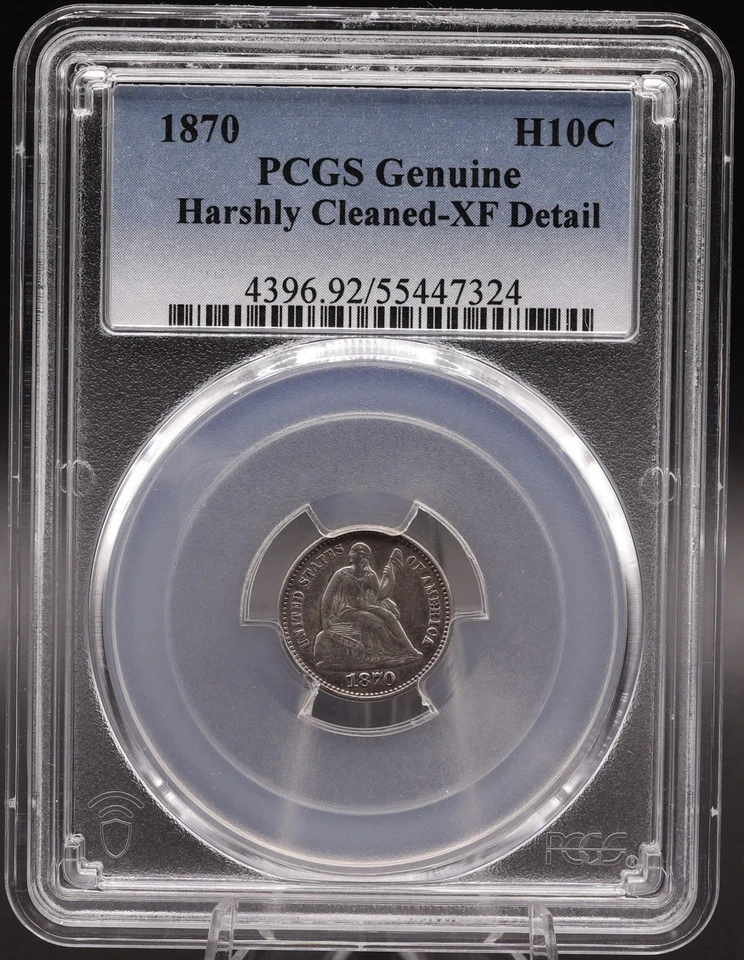 1870 Seated Liberty Half Dime • PCGS XF Detail • Harshly Cleaned - Image 1 of 4