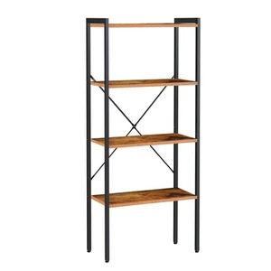 Storage Shelf, Bookshelf, 4-Tier Industrial Storage Rack for Living Room Bedroom - Picture 1 of 19