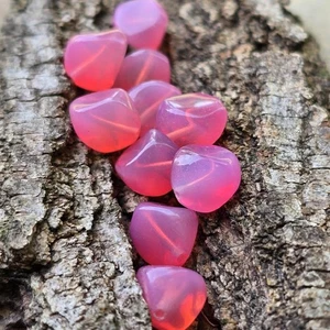 10 cuentas de vidrio angular rosa opalescente brillante luminoso - de colección de 9 mm - Imagen 1 de 5