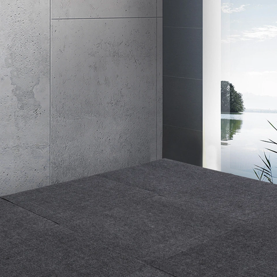 15 шт. 24 X 24 дюйма пилинг и палочка полиэстер ковровая плитка с отключающей подушечкой IXPE темно-серый - Изображение 1 из 4