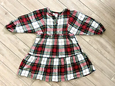 Old Navy Plaid Red Green Black & White Soft Cotton Child Dress Tween Size 14-16 - Image 1 of 4