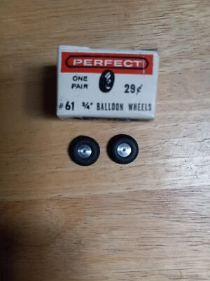 Vintage Perfect #61  3/4" Balloon Wheels ( 1 pair )   NIB  - Image 1 of 4